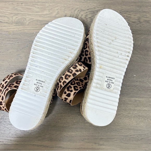 Soda Leopard Print Espadrilles with Adjustable Straps and Thick Sole - Picture 3 of 3